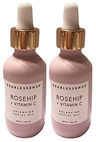 Pearlessence Rosehip Balancing Facial Oil + Rosehip Fruit Oil & Vitamin C - Daily Hydration to Balance & Revive Skin | Adds Moisture to Dry Skin | Made in USA & Cruelty Free (1.83 fl oz each, 2 Pack)-VivaGrace Women