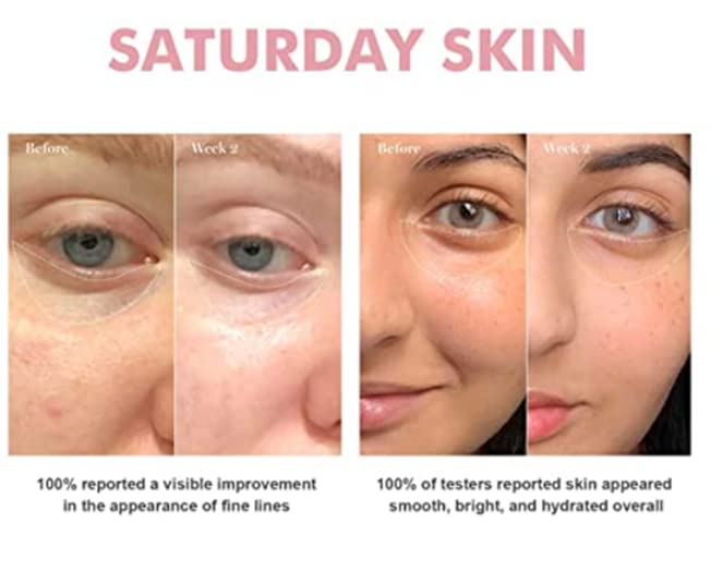 Saturday Skin Wide Awake Brightening Cream Illuminating Eye Cream for Wrinkles, Puffy Eyes+Dark Circles Lightweight, Moisturizing, Deeply Hydrates, Anti Aging Reduce Fine Lines 1.01 Fl Oz (30ml)-VivaGrace Women