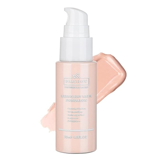 Flawless Matte Liquid Foundation Makeup, Vegan & Cruelty-Free, Liquid Oil-Free Foundation Face Makeup for Combination & Oily Skin, Longwear Medium-Full Coverage (01, 30ml)-VivaGrace Women