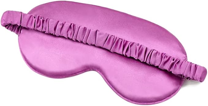 100% Natural Mulberry Soft Silk Sleep Mask, Light Blocking Eye Masks For Sleep, Night Blindfold Eye Mask Cover For Men And Women, Sleeping Night Mask For Travel (Purple)-VivaGrace Women