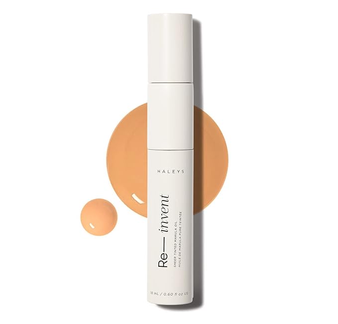 HALEYS Re-invent Sheer Tinted Marula Oil (Medium/Tan Neutral), Skin Tint, Tinted BB Moisturizer, Tinted Foundation, Face Oil, Hydrate Skin, Flexible Shades, Low to Med Coverage, For All Skin Types-VivaGrace Women