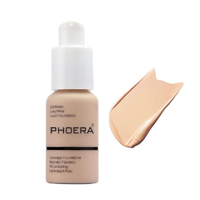 PHOERA Foundation, Flawless Soft Matte Liquid Foundation Makeup for Women.(102# Nude)-VivaGrace Women