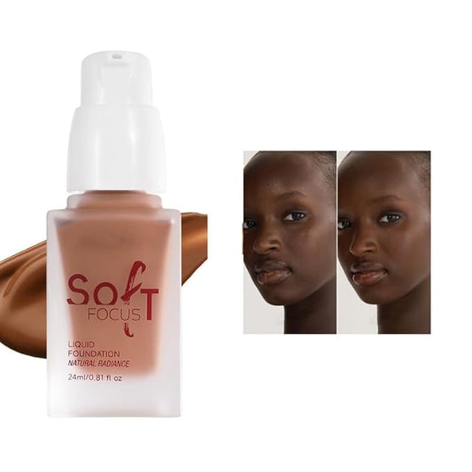 Soft Focus Deep Liquid Concealer Foundation, Lightweight Hydrating High Coverage, 24h Longwearing, No Touch-ups, Even Tone & Blurs, Waterproof Matte Finish Liquid Concealer for Women, 09-VivaGrace Women
