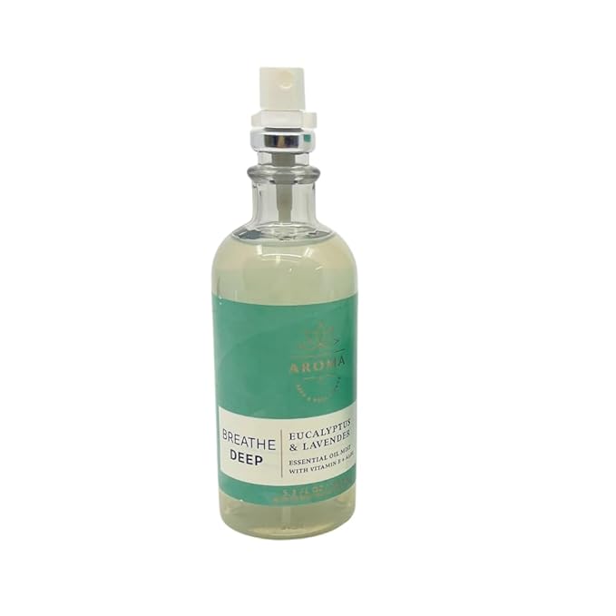 Bath & Body Works Aromatherapy Breathe Deep Eucalyptus & Lavender Gift Set with a Red Bow for Holidays & Gifts – Essential Oil Mist & Body Cream-VivaGrace Women
