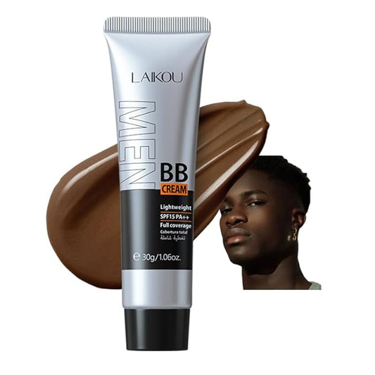 AKARY Hydrating Men BB Cream SPF 15 PA++, Full-Coverage Foundation&Concealer, Mens Face Moisturizer Cream Evens Skin Tone, Oil Control and Cover Flaws, Natural Finish for All Skin Types, Chocolate 420-VivaGrace Women