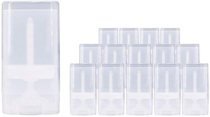10PCS 15ml 0.5oz Clear Empty Plastic Oval DIY Lipstick Lip Balm Lip Gloss Tubes Deodorant Crayon Chapstick Tube Bottle Containers Oval Holder Case Pipe-VivaGrace Women