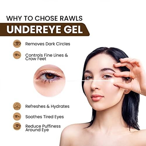 RAWLS 5% Caffeine Eye Serum and Under Eye Roller Cream for Dark Circles and Puffiness, Caffeine Eye Cream with 360° Massage Ball Reduce Wrinkles and Fine Lines-0.5 fl oz-VivaGrace Women