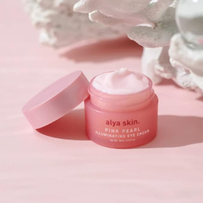 Pink Pearl Illuminating Eye Cream | Minimizes Dark Circles | With Tasmanian Sea Kelp, Aloe Vera, Strawberry Gum, Native Snowflower, and Caffeine | 0.53 Oz (15g)-VivaGrace Women