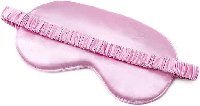 100% Natural Mulberry Soft Silk Sleep Mask, Light Blocking Eye Masks For Sleep, Night Blindfold Eye Mask Cover For Men And Women, Sleeping Night Mask For Travel (Pink)-VivaGrace Women