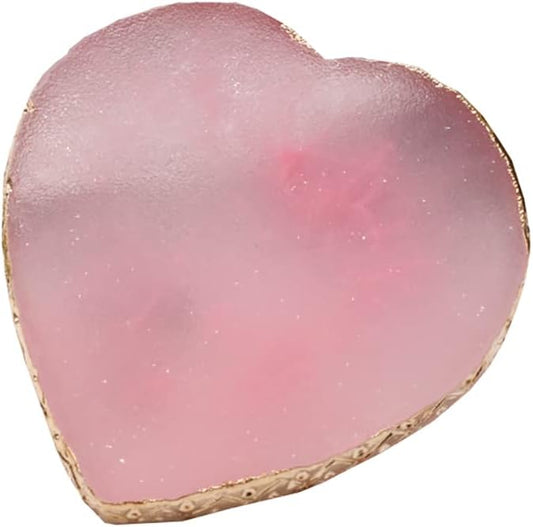 Heart Shape Resin Palette Nail Art Painting Palette Nail Design Palette Gold Edge Nail Holder Makeup Display Board Manicure Tool Pink-VivaGrace Women