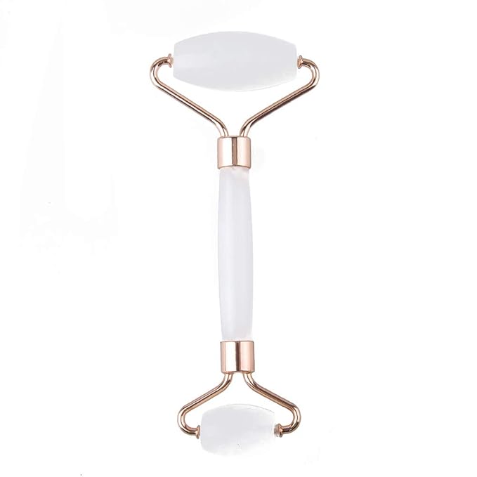 Jade Roller and Gua Sha Set - Facial Body Eyes Neck Massager Tool for Beautiful Skin Detox - Reduce Wrinkles Aging -（White Jade）-VivaGrace Women