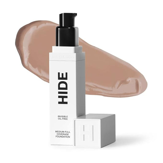 HIDE PREMIUM Liquid Foundation, Multi-Use Waterproof Foundation, Medium/Full Coverage Foundation, Shades for All Skin Types (See Shade Finder), Walnut, 1 fl oz-VivaGrace Women
