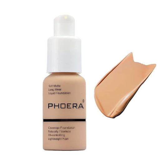 PHOERA Foundation, Flawless Soft Matte Liquid Foundation Makeup for Women.(104# Buff Beige)-VivaGrace Women