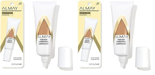 Almay Anti-Aging Concealer, Face Makeup with Hyaluronic Acid, Niacinamide, Vitamin C & E, Hypoallergenic-Fragrance Free, 030 Medium, 0.37 Fl Oz (Pack of 2)-VivaGrace Women