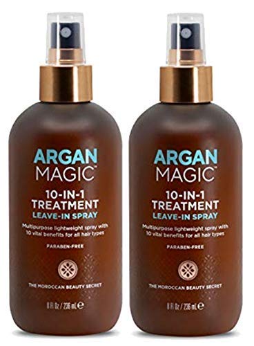 Argan Magic Hair Treatment & Stylizing Spray, 10 in 1, Made in USA, Paraben Free, Cruelty Free - 8 oz (2 Pack)-VivaGrace Women