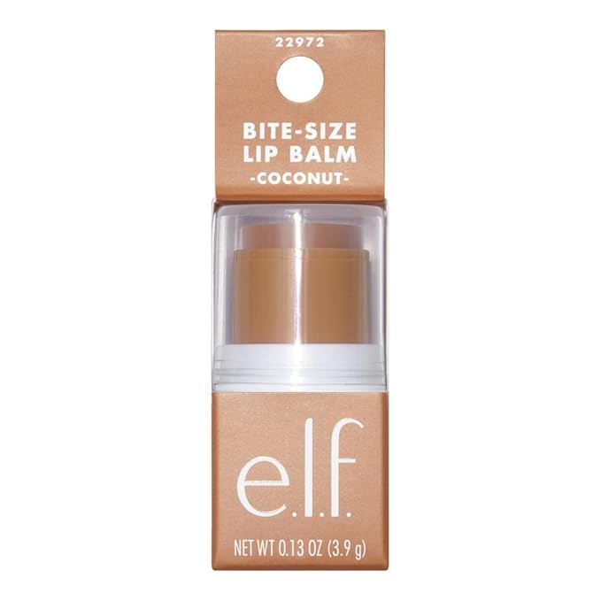 e.l.f. Bite-Size Lip Balm, Moisturizing Formula for Smoother & Softer Lips, Mini Tinted Chapstick, Coconut, 0.13 Oz-VivaGrace Women