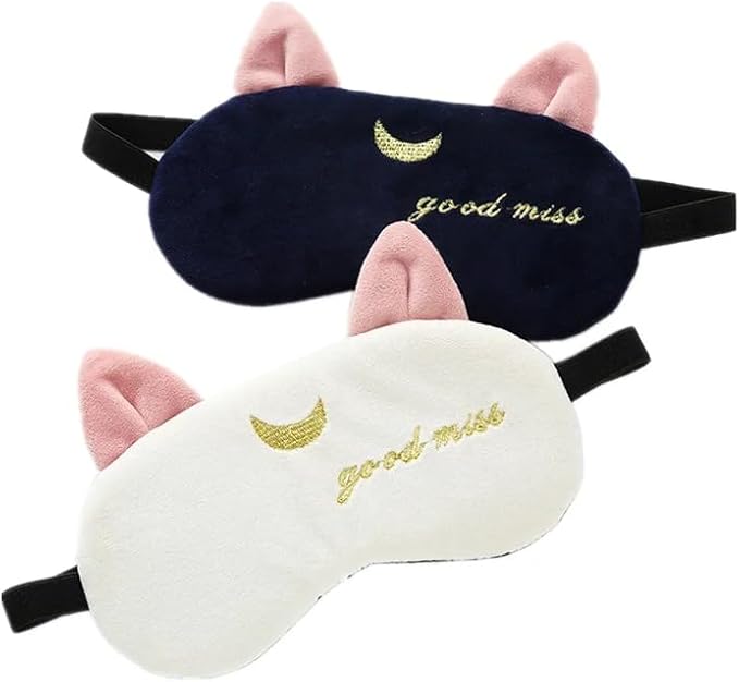 2PCS Eye Mask for Sleeping Cute Sailor Moon Natural Sleep Eye Mask Eyeshade Cover Shade Eye Patch Soft Portable Blindfold Travel Eyepatch for Girls Boys Women Men-VivaGrace Women