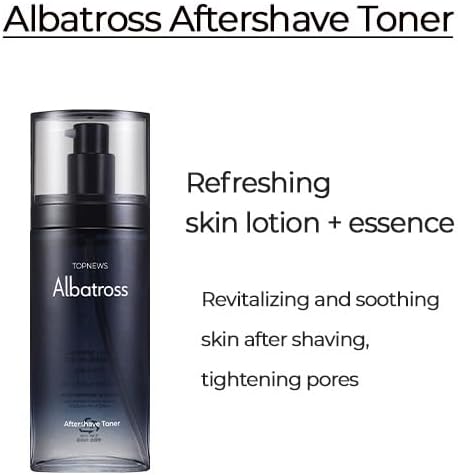 CHARMZONE Albatross Skincare for Men Aftershave Toner and Emulsion Set Father's Day Gift Set Hydrating Moisturizing Nourishing Toner+ Fluid + Travel size Total of 10.5 fl.oz-VivaGrace Women