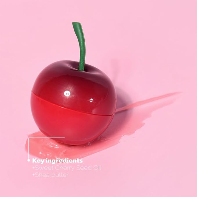 PS.PRETTYSKIN Moisturizing Korean Vegan Lip Balm 0.31oz. (9g) Smooth, Soft Texture, Hydrating, Natural Shine, Glossy (Cherry)-VivaGrace Women