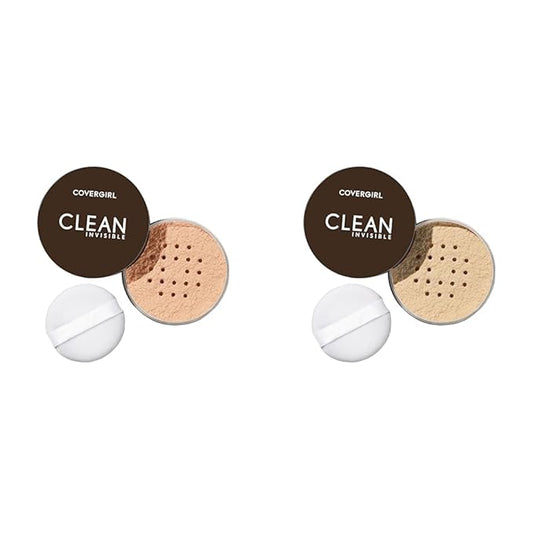COVERGIRL Clean Invisible Loose Powder Vegan Formula Translucent Light Fair 20g (0.7 oz) 2-Pack-VivaGrace Women