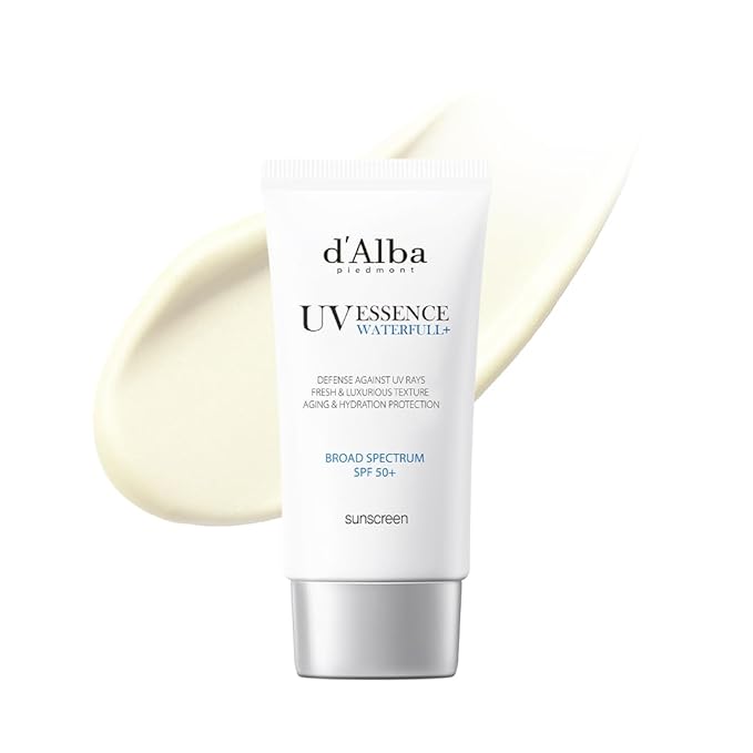d'alba Piedmont Italian White Truffle Waterfull Essence Sunscreen, Vegan Skincare, Lightweight Sunscreen with BROAD SPECTRUM SPF 50+, Glowy, Safe for all Skin Types, Korean Skin Care (1.69 fl. oz)-VivaGrace Women