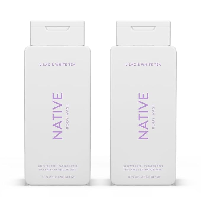 Native Body Wash Contains Naturally Derived Ingredients | For Women & Men, Sulfate, Paraben, & Dye Free Leaving Skin Soft and Hydrating | Lilac & White Tea 18 oz - 2 Pk-VivaGrace Women