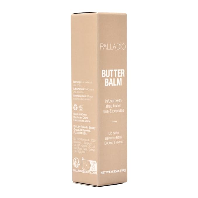 Palladio Butter Balm - Hydrating Lip Balm with Sheer Tint, Aloe, Peptides, Shea Butter, and Vegan Formulation for Instant Moisture, Shine, and Soothing Lip Care, French Vanilla-VivaGrace Women