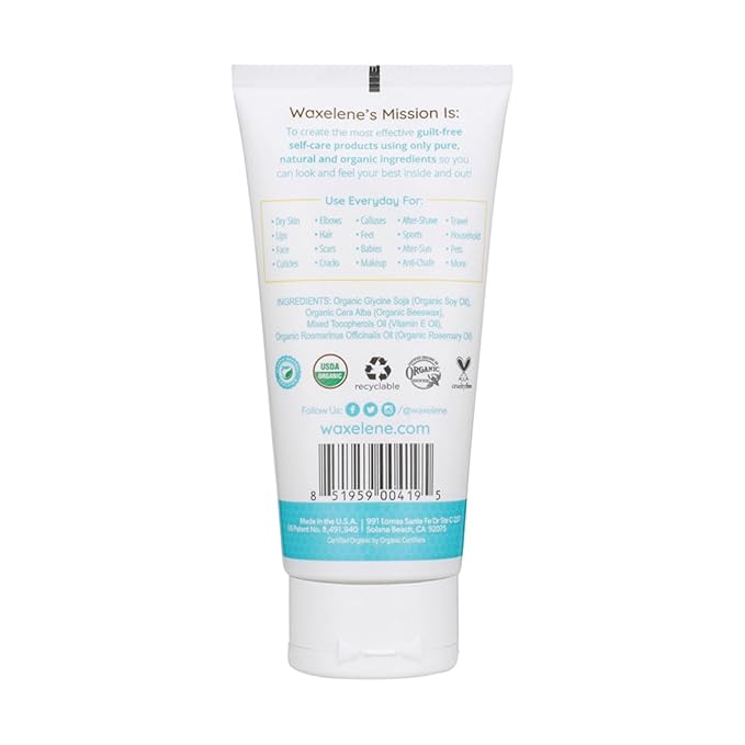 Waxelene Multipurpose Ointment Large Tube, Organic Aerated Balm the Petroleum Jelly Alternative Soothing Botanical Eczema Dry Skin Face Moisturizer-VivaGrace Women