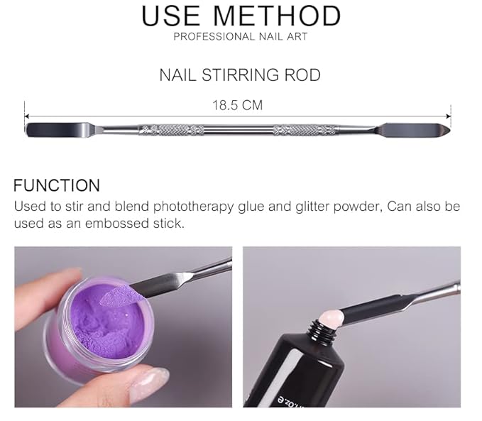 7.2 inches Pro Stainless Steel Make Up Spatula Double Sided Cosmetic Stirring Rod Nail Art Manicure Tools (size-2)-VivaGrace Women