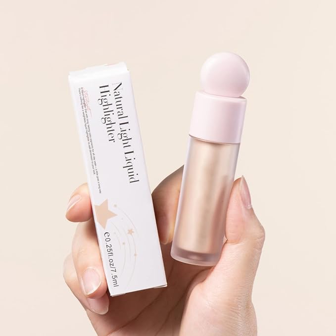 Liquid Highlighter Natural Glow For Face & Body, Waterproof Moisturizing Light Liquid Luminizer For Long Lasting Shimmer, Contour Highlighter Stick Easy to Apply with Cushion Applicator-VivaGrace Women