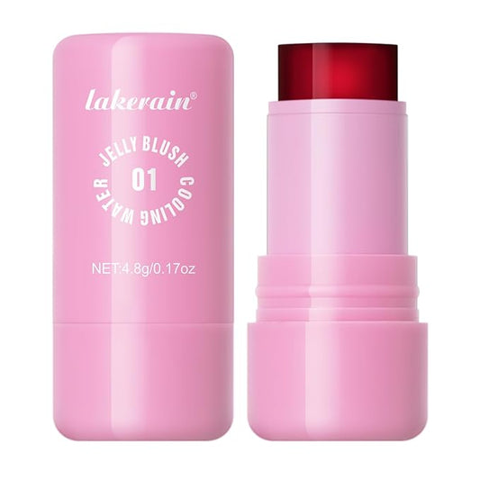 Multi-Use Cooling Water Jelly Blush/Lip Tint & Eye Shadow - Sheer Stain withBuildable Watercolor Finish - Long-Lasting Moisture - 1,000+ Swipes Per Stick - Jelly Texture for Lip & Cheek (Poppy Pink)-VivaGrace Women