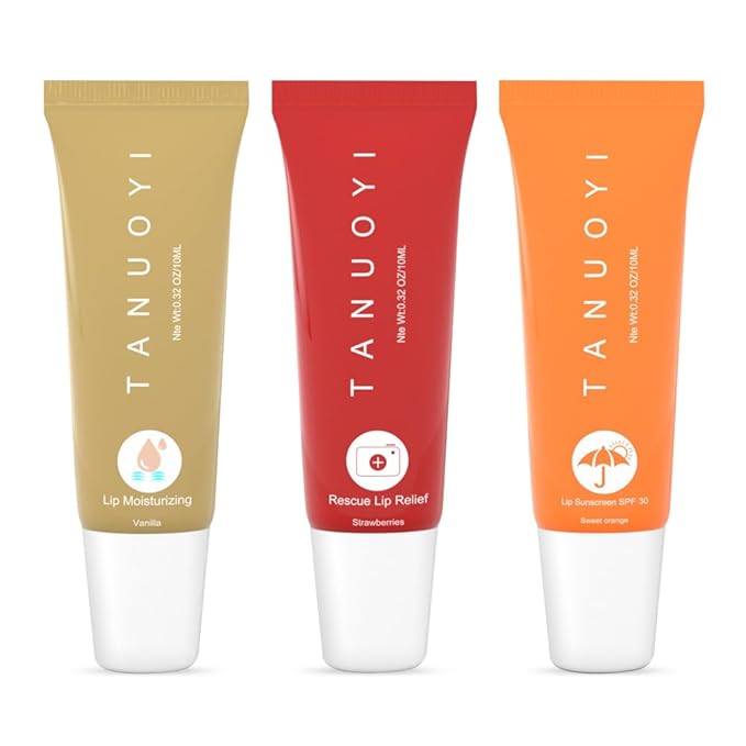 Lip Sunscreen Moisturizing and Repair Package SPF 30 - Summer Long Lasting Moisturized, Smooth and Repaired Lips - 3 Flavors (Pack of 3: 1 moisturizing+ 1 repairing+ 1 SPF)-VivaGrace Women