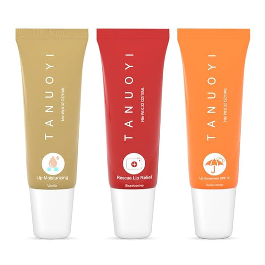 Lip Sunscreen Moisturizing and Repair Package SPF 30 - Summer Long Lasting Moisturized, Smooth and Repaired Lips - 3 Flavors (Pack of 3: 1 moisturizing+ 1 repairing+ 1 SPF)-VivaGrace Women