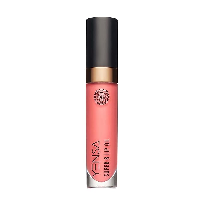 YENSA Super 8 Lip Oil, Natural Korean Moisturizing Gloss, No-Sticky Transparent Formula For Hydrating Lip Care (Crush It Coral) .22 fl oz-VivaGrace Women