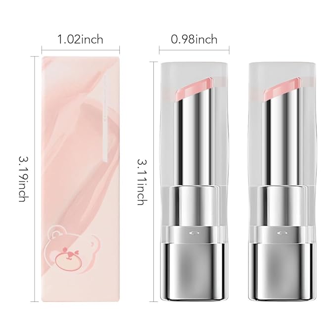 2Pcs Tinted Lip Balm Moisturizing Lipstick – Soft Pale Pink Sheer Hydrating Lip Color for Dry Lips – Nourishing Lip Balm for All Women with a Subtle Natural Scent (S01 & S01)-VivaGrace Women