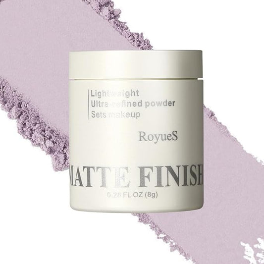 Purple Translucent Setting Powder, Matte Finishing Powder Oil Control for Long Lasting Makeup, Lightweight Loose Powder Waterproof Makes Skin Downy, Blurring Powder for All Skin Tones, 01-VivaGrace Women