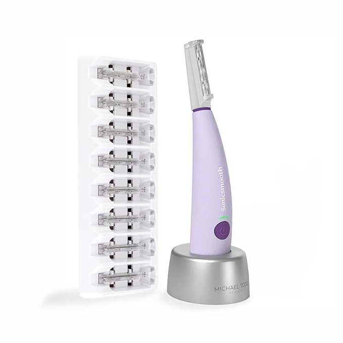 Michael Todd Beauty Sonicsmooth Dermaplane Razor for Women Face + Eyebrow trimmer Dermaplaning System - Peach Fuzz Remover - 8 Weeks of Dermaplaning Blades-VivaGrace Women