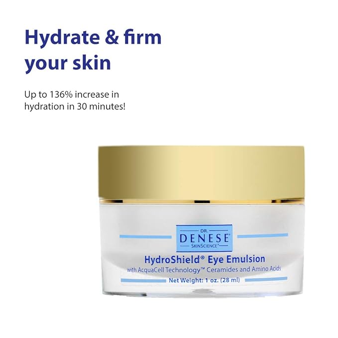 Dr. Denese SkinScience HydroShield Eye Emulsion Increased Hydration with Botanical Stem Cells, Sodium PCA, Watermelon Extract, Ceramides & Amino Acids - Improve the Look of Lines & Wrinkles - 1oz-VivaGrace Women