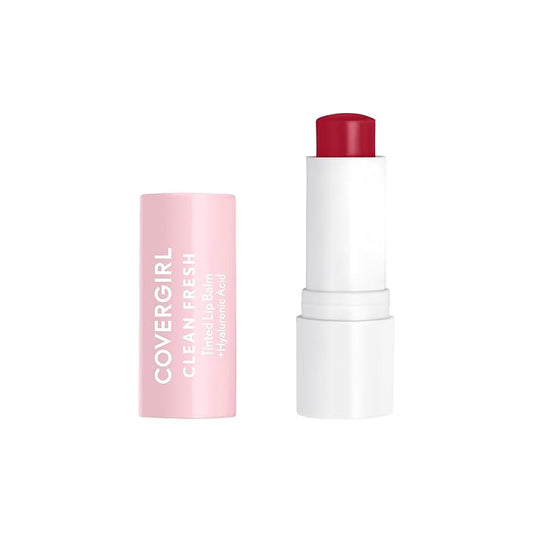 CoverGirl Clean Fresh Tinted Lip Balm, Vegan Formula, Hydrating, Natural Finish, Cruelty Free, Cherry-Ish You, 1 Count-VivaGrace Women