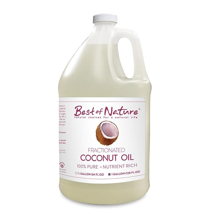 Best of Nature 100% Pure Fractionated Coconut Oil - Liquid MCT Massage & Body Oil, Unscented Moisturizer for Hair, Skin, Face, Aromatherapy Carrier for Essential Oils, Gallon (128 fl oz)-VivaGrace Women