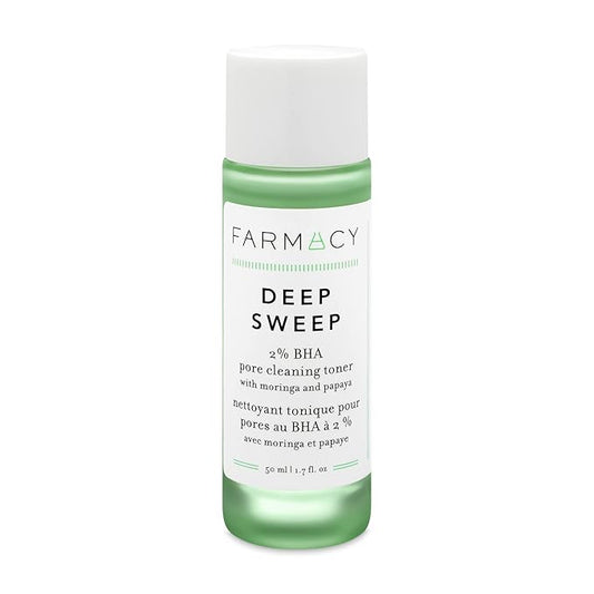 Farmacy 2% Salicylic Acid Toner for Face - Deep Sweep Gentle BHA Exfoliant for Oily Skin - Refines Texture with Papaya Enzymes & Moringa Water for a Healthy-Looking Complexion (50ml)-VivaGrace Women
