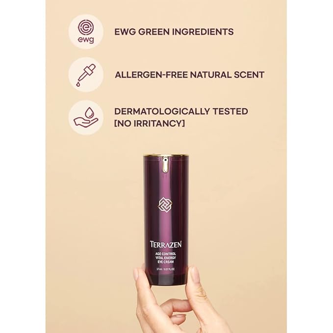 Age Control Vital Energy Eye Cream 0.57 fl. Oz. (17ml), Plant Stem Cell + Real Protein + Hyaluronic Acid + Vitamin infused eye cream, Wrinkle Care Eye cream, K-Beauty-VivaGrace Women