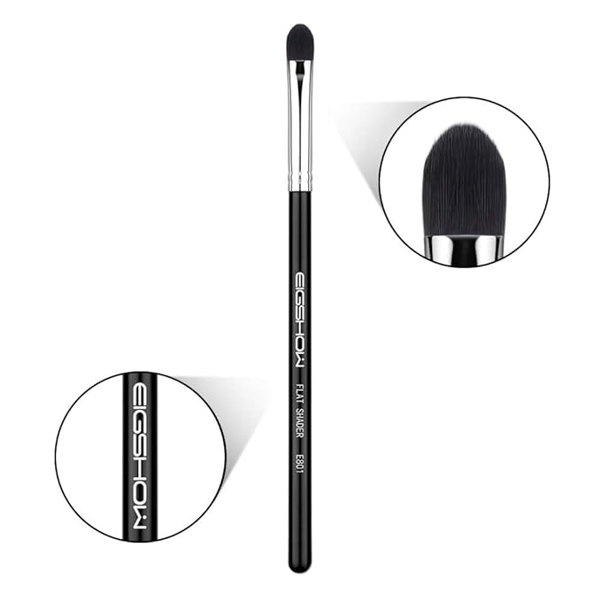 Professional Shader Eyeshadow Brush, EIGSHOW Flat Tapered Blending Brush with Dense Soft Bristles for Eye Shadow Application, for Cream Powder (E801)-VivaGrace Women