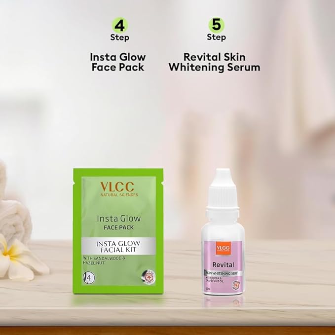 VLCC Salon Series Instaglow Facial Kit (6 Facials)(240gm+12ml)-VivaGrace Women