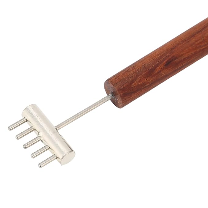 Double Head Design Face Massage Roller, Copper Wooden Handle Promote Circulation Double Head Skin Roller Massage Stick Copper Acupoint Pressing Tool-VivaGrace Women