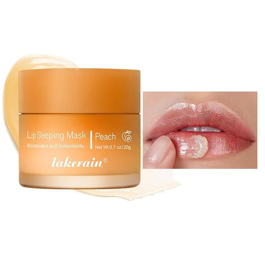 Sleeping Lip Mask, Long-Lasting Nourish & Hydrate Lip Mask, Lip Balm, Lip Oil, Lip Skin Care, Hydrating, Moisturizing Lip Lines Night Sleep Care Lip Anti-chapped Lip Cream (01# Peach)-VivaGrace Women