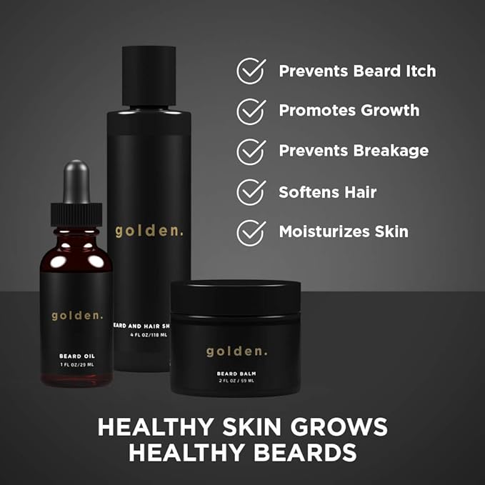 Golden Grooming Co. Complete Men's Grooming Gift Set - Beard Oil, Face & Body Wash, Shampoo, Balms, Moisturizer, Scrub & More-VivaGrace Women