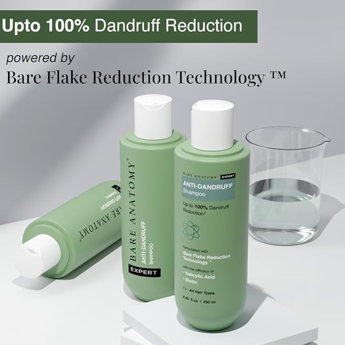 Bare Anatomy Expert Anti-Dandruff Shampoo Targets Oily Scalp And Sheds Dry Flakes Clears away dandruff flakes Relieves from excessive oil 8.4 Ounce-VivaGrace Women
