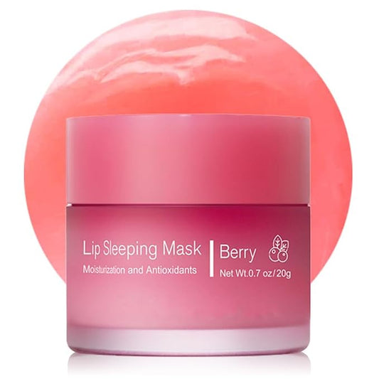 Hydrating Lip Sleeping Mask, Long Lasting Hydrating Night Lip Balms for Intensive Moisturizing and Care, Prevention Dry and Crack (BERRY) 0.7 OZ-VivaGrace Women