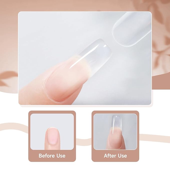 JEWHITENY Poly Nail Gel Set Clear Nude Brown Neutral Classic Color Base and Top Coat Slip Solution Poly Extension Gel With Acrylic Nail Builder Need U V Lamp Curing-VivaGrace Women